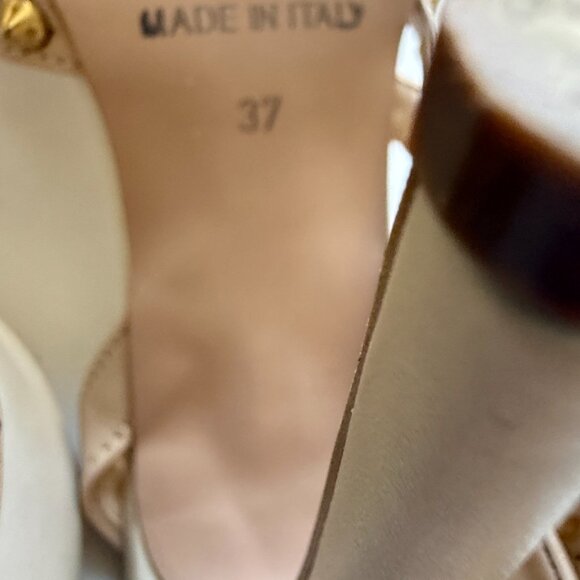 Versace V 1969 Henriette white and beige leather high-heeled sandals size 37 - Picture 11 of 14